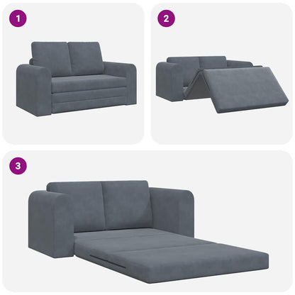 Sofa Bett Dunkelgrau 148 x 71 x 83 cm Samt