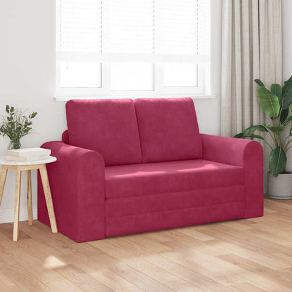 Sofa Bett Weinrot 148 x 71 x 83 cm Samt