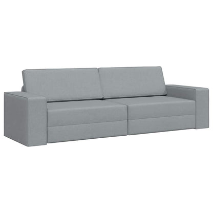 Bodensofa-Bett Hellgrau 245 x 78 x 77 cm Stoff