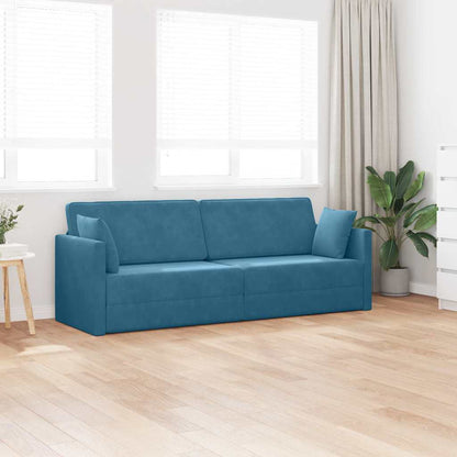 Boden-Schlafsofa Blau 213 x 76 x 77 cm Samt