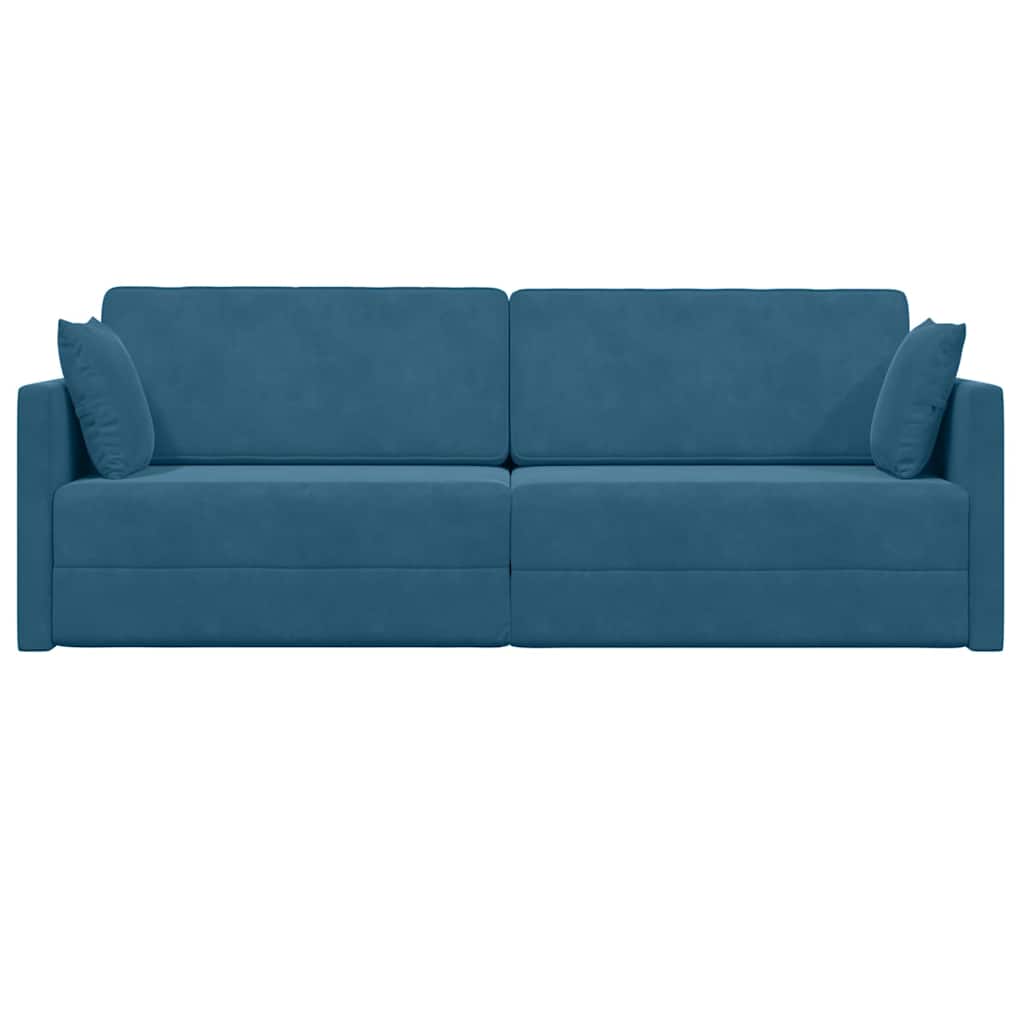 Boden-Schlafsofa Blau 213 x 76 x 77 cm Samt