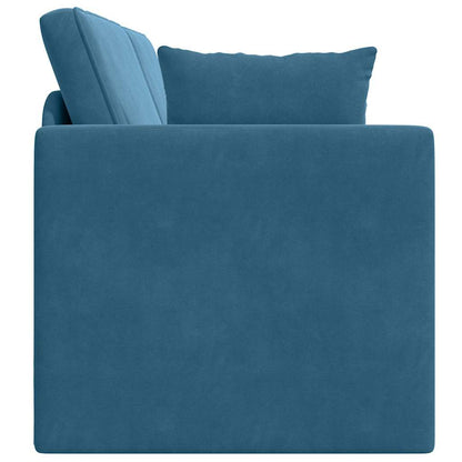 Boden-Schlafsofa Blau 213 x 76 x 77 cm Samt