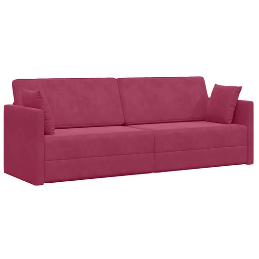 Boden-Schlafsofa Weinrot 213 x 76 x 77 cm Samt
