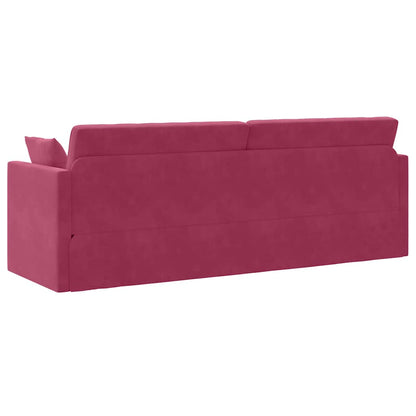 Boden-Schlafsofa Weinrot 213 x 76 x 77 cm Samt
