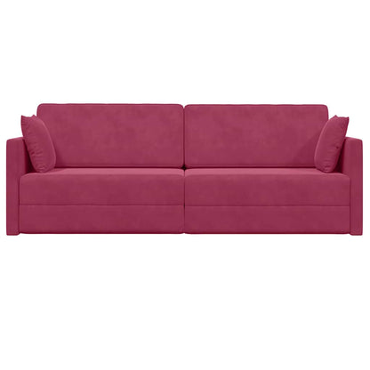 Boden-Schlafsofa Weinrot 213 x 76 x 77 cm Samt