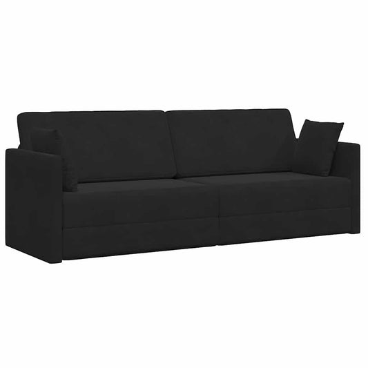 Boden-Schlafsofa Schwarz 213 x 76 x 77 cm Samt