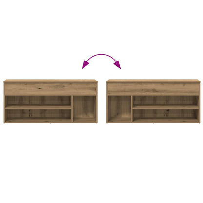 Schuhbank Artisan-Eiche 102x30,5x45 cm Holzwerkstoff