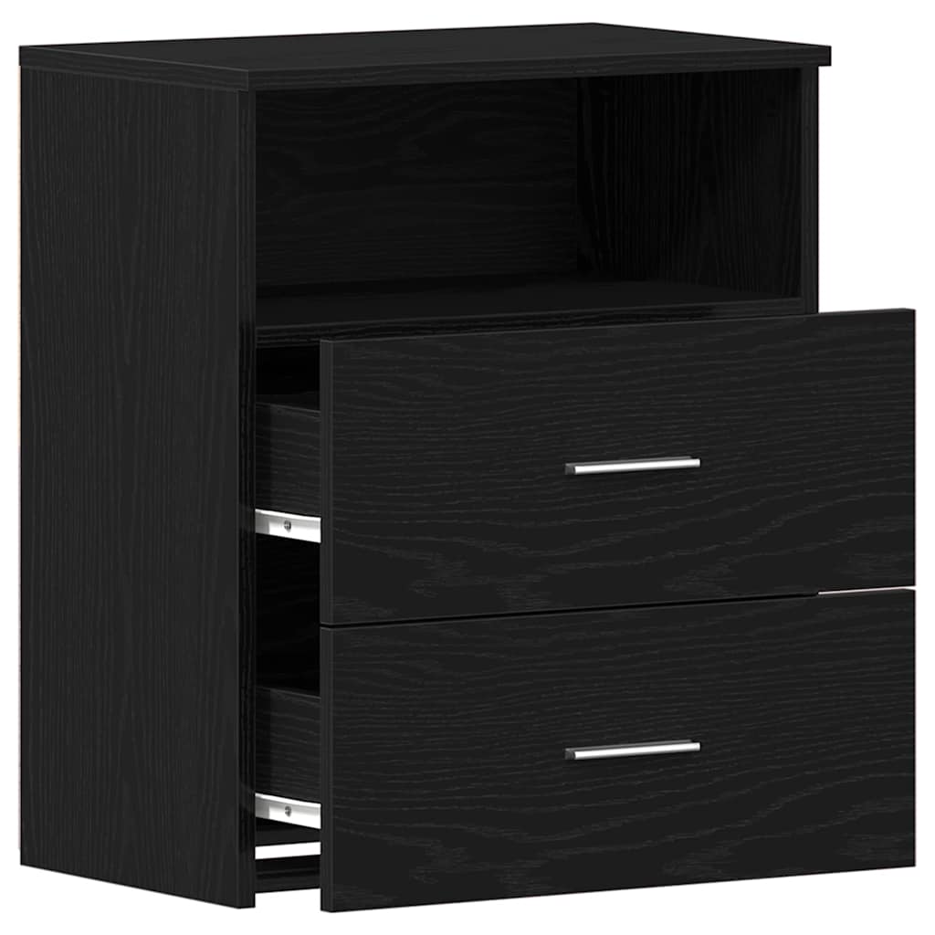 Nachttisch 2 pcs Schwarze Eiche 50 x 32 x 60 cm Holzwerkstoff