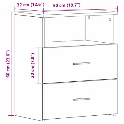 Nachttisch 2 pcs Schwarze Eiche 50 x 32 x 60 cm Holzwerkstoff
