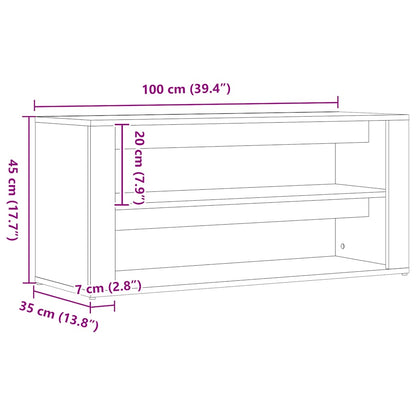 Schuhbank Schwarze Eiche 100 x 35 x 45 cm Holzwerkstoff