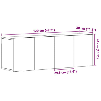 TV-Schränke 2 Stk. Schwarze Eiche 120 x 30 x 41 cm Holzwerkstoff