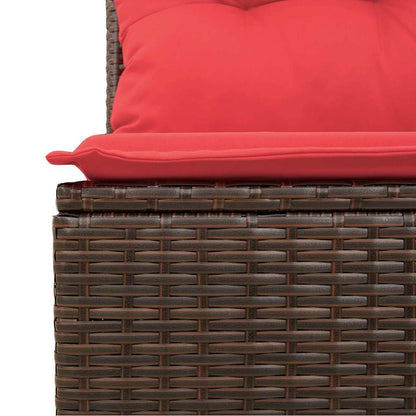 9-tlg. Garten-Sofagarnitur mit Kissen Braun Poly Rattan Akazie