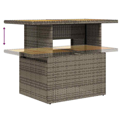 9-tlg. Garten-Sofagarnitur mit Kissen Braun Poly Rattan Akazie