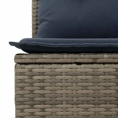 9-tlg. Garten-Sofagarnitur mit Kissen Braun Poly Rattan Akazie