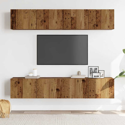 TV-Wandschränke 4 Stk. Altholz-Optik Holzwerkstoff