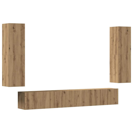 TV-Wandschränke 4 Stk. Artisan-Eiche Holzwerkstoff