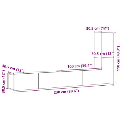 TV-Wandschränke 3 Stk. Altholz-Optik Holzwerkstoff