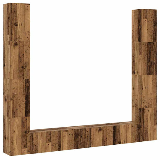 TV-Wandschränke 6 Stk. Altholz-Optik Holzwerkstoff