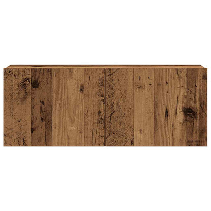 7-tlg. TV-Schrank-Set Wandmontage Altholz-Optik Holzwerkstoff