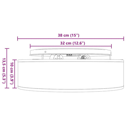 Deckenlampe Schwarz 38 x 13.5 cm Stoff