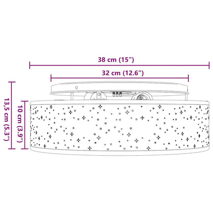 Deckenlampe Schwarz 38 x 13.5 cm Stoff