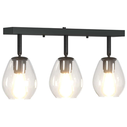 Deckenstrahler Schwarz 54 x 13 x 26 cm Glas und Metall