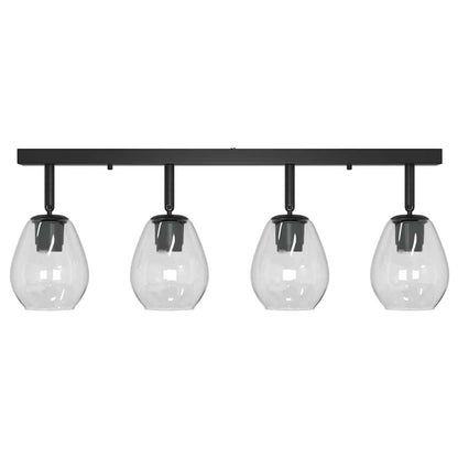 Deckenstrahler Schwarz 70 x 13 x 26 cm Glas und Metall