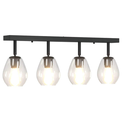 Deckenstrahler Schwarz 70 x 13 x 26 cm Glas und Metall