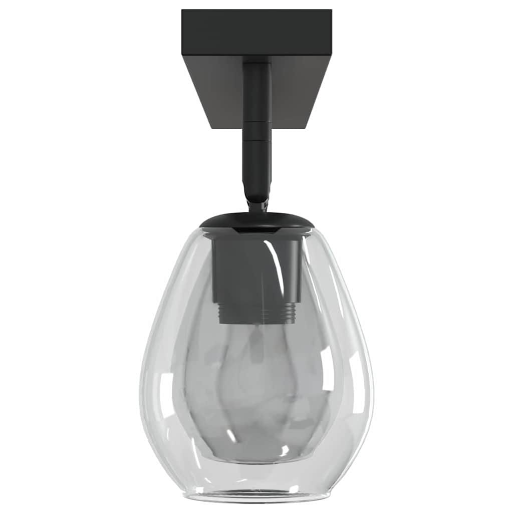 Deckenstrahler Schwarz 70 x 13 x 26 cm Glas und Metall