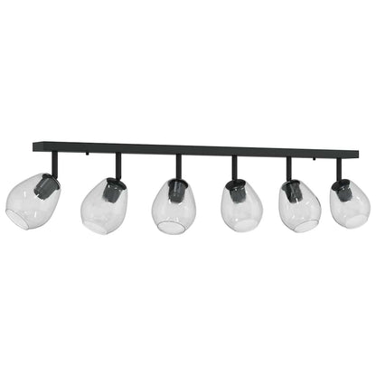 Deckenstrahler Schwarz 110,5 x 13 x 26 cm Glas und Metall
