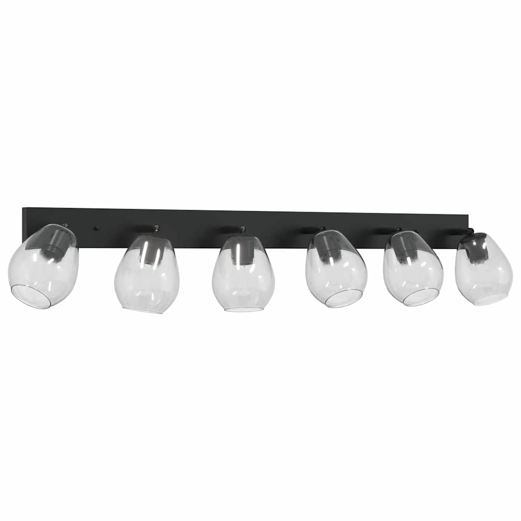 Deckenstrahler Schwarz 110,5 x 13 x 26 cm Glas und Metall