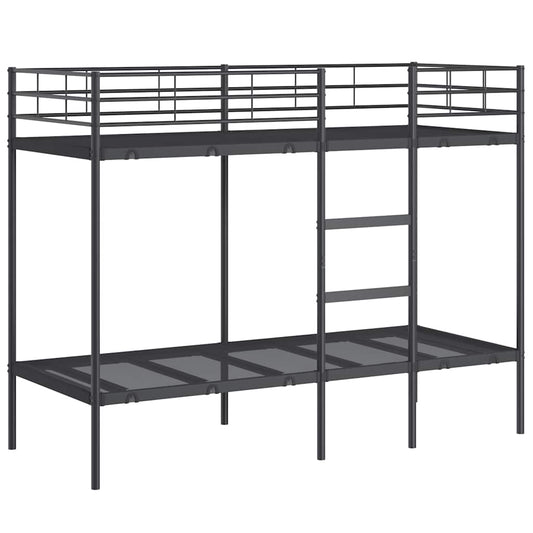 Etagenbett ohne Matratze Schwarz 75x190 cm Stahl