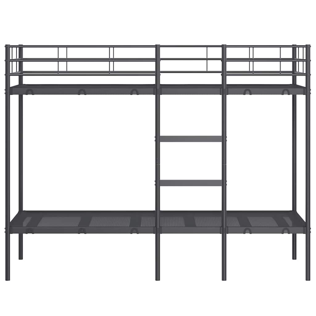 Etagenbett ohne Matratze Schwarz 75x190 cm Stahl