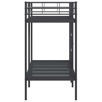 Etagenbett ohne Matratze Schwarz 75x190 cm Stahl