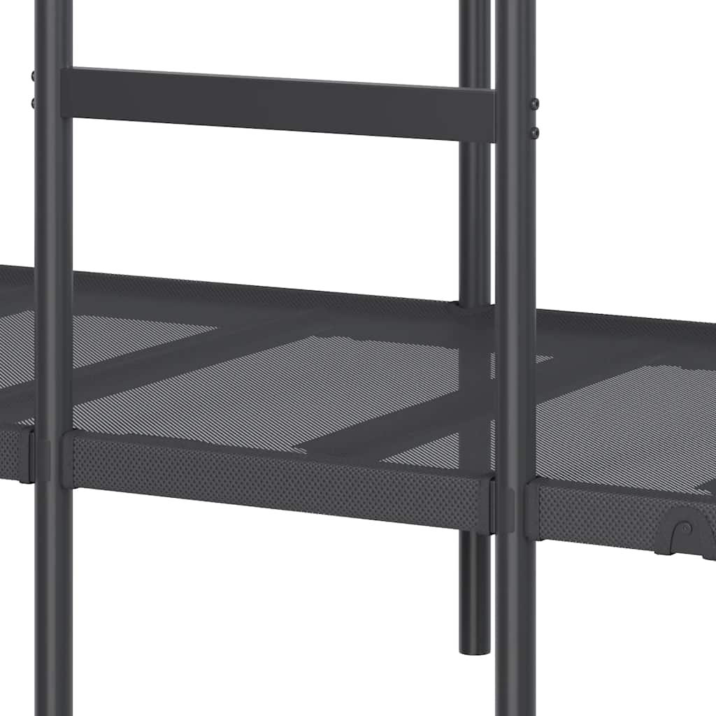 Etagenbett ohne Matratze Schwarz 75x190 cm Stahl