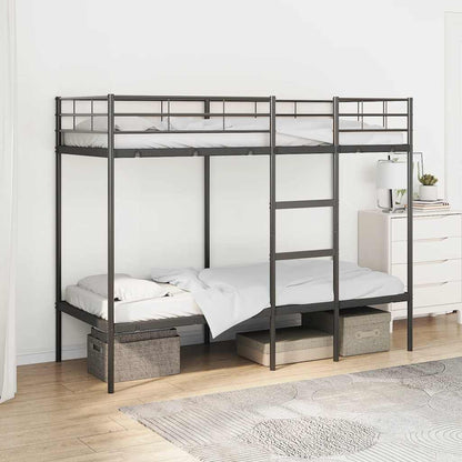 Etagenbett ohne Matratze Schwarz 75x190 cm Stahl