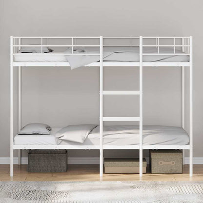 Etagenbett ohne Matratze Weiß 90x200 cm Stahl