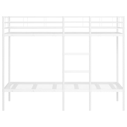 Etagenbett ohne Matratze Weiß 90x200 cm Stahl