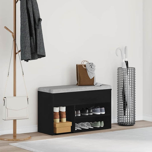 Schuhbank Schwarze Eiche 80 x 30 x 45 cm Holzwerkstoff