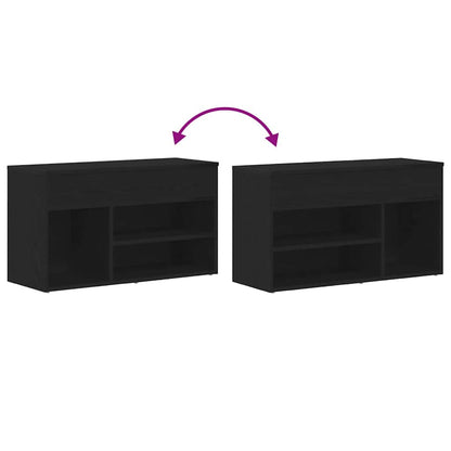Schuhbank Schwarze Eiche 80 x 30 x 45 cm Holzwerkstoff