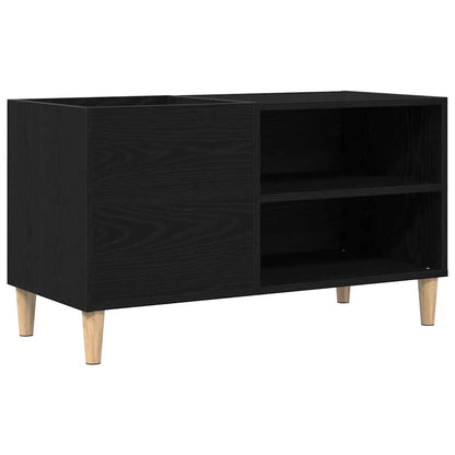 Schallplattenschrank mit Regal Schwarze Eiche 84.5 x 38 x 48 cm