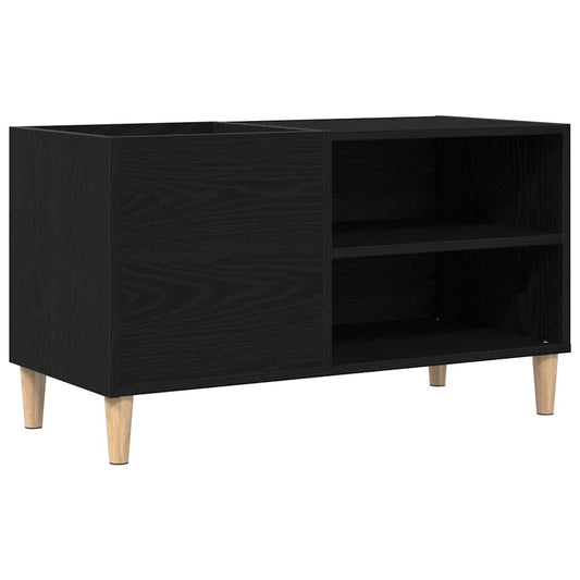Schallplattenschrank mit Regal Schwarze Eiche 84.5 x 38 x 48 cm