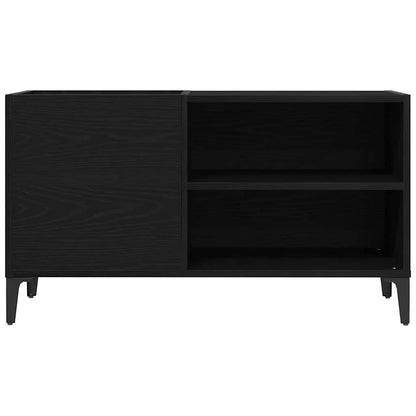 Schallplattenschrank mit Regal Schwarze Eiche 84.5 x 38 x 48 cm