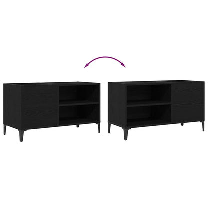 Schallplattenschrank mit Regal Schwarze Eiche 84.5 x 38 x 48 cm