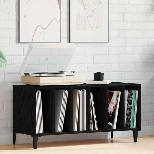 Schallplattenschrank mit Regal Schwarze Eiche 100 x 38 x 48 cm