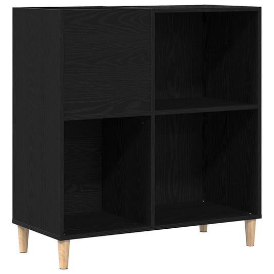 Schallplattenschrank mit Regal Schwarze Eiche 84.5 x 38 x 89 cm
