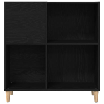 Schallplattenschrank mit Regal Schwarze Eiche 84.5 x 38 x 89 cm