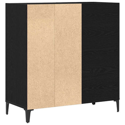Schallplattenschrank mit Regal Schwarze Eiche 84.5 x 38 x 89 cm