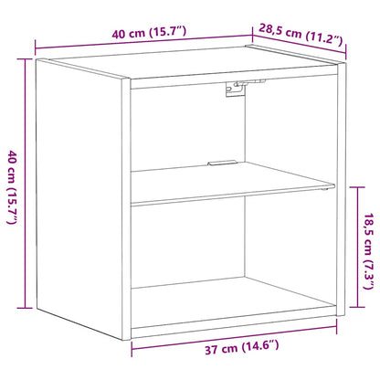 Schweberegal mit Regal Braun 40 x 28.5 x 40 cm Holzwerkstoff