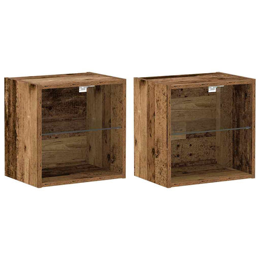 Schweberegal 2 pcs Braun 40 x 28.5 x 40 cm Holzwerkstoff